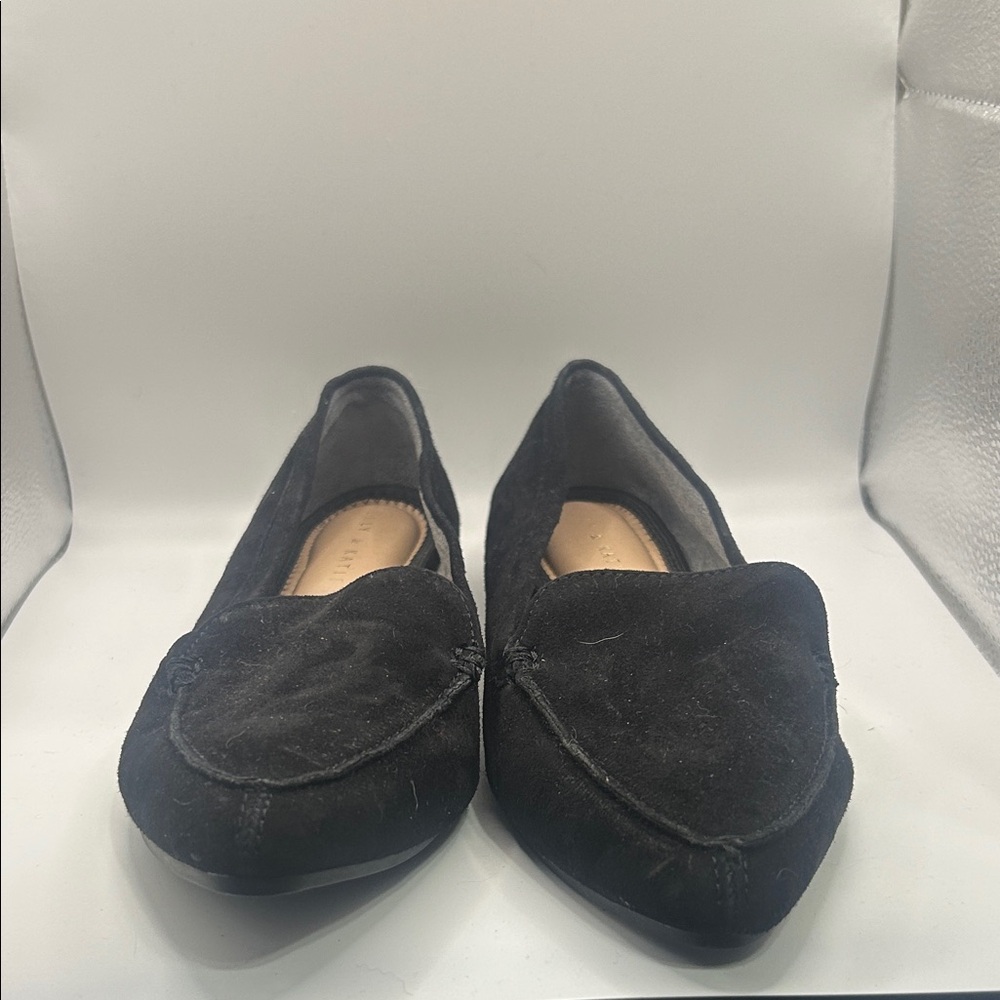 Kelly & Katie Elegant Black Suede Loafers for Women
